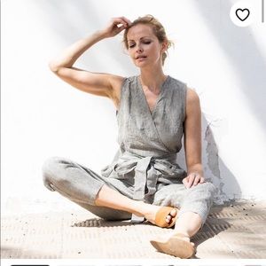 Striped Linen Jumpsuit